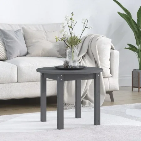 Solid gray pine wood coffee table Ø 55x45 cm by vidaXL, Coffee table - Ref: Foro24-822329, Price: 45,73 €, Discount: %