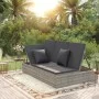 Convertible double lounger and dark gray synthetic rattan cushions by vidaXL, Outdoor beds - Ref: Foro24-317240, Price: 399,5...