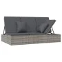 Convertible double lounger and dark gray synthetic rattan cushions by vidaXL, Outdoor beds - Ref: Foro24-317240, Price: 399,5...