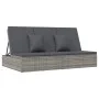 Convertible double lounger and dark gray synthetic rattan cushions by vidaXL, Outdoor beds - Ref: Foro24-317240, Price: 399,5...