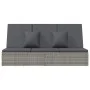 Convertible double lounger and dark gray synthetic rattan cushions by vidaXL, Outdoor beds - Ref: Foro24-317240, Price: 399,5...