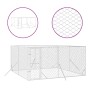 Perrera de exterior acero galvanizado plateado 4x4x2 m