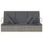 Convertible double lounger and dark gray synthetic rattan cushions by vidaXL, Outdoor beds - Ref: Foro24-317240, Price: 399,5...