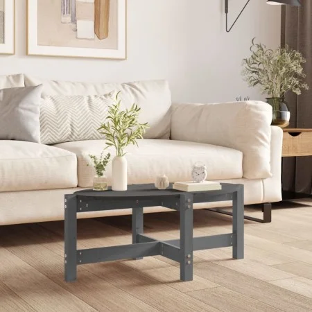 Couchtisch aus massivem grauem Kiefernholz, 87 x 48 x 35 cm von vidaXL, Couchtisch - Ref: Foro24-822324, Preis: 36,91 €, Raba...