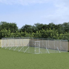 Perrera de exterior acero galvanizado plateado 6x14x2 m Perrera de exterior acero galvanizado plateado 6x14x2 m