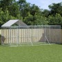 Perrera de exterior con techo acero galvanizado plata 6x2x2,5 m