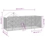 Perrera de exterior con techo acero galvanizado plata 6x2x2,5 m