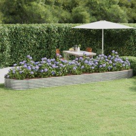 Jardinera arriate acero galvanizado plata 523x140x36 cm en Maceteros y jardineras | Comprar online en Foro24