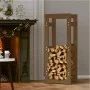 Kaminholzregal Kiefer massiv honigbraun 41x25x100cm von vidaXL, Zubehör für Taschen und Brennholzhalter - Ref: Foro24-822410,...