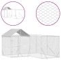 Perrera de exterior con techo acero galvanizado plata 4x4x2,5 m