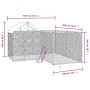 Perrera de exterior con techo acero galvanizado plata 4x4x2,5 m