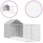 Perrera de exterior con toldo acero galvanizado plata 2x6x2,5 m