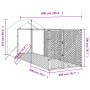 Perrera de exterior con toldo acero galvanizado plata 2x6x2,5 m