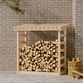 Leñero de madera maciza de pino 108x64,5x110 cm