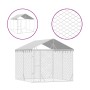 Perrera de exterior con techo acero galvanizado plata 3x3x2,5 m