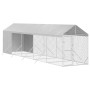 Perrera de exterior con toldo acero galvanizado plata 2x10x2,5m