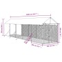 Perrera de exterior con toldo acero galvanizado plata 2x10x2,5m