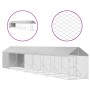 Perrera de exterior con toldo acero galvanizado plata 2x14x2,5m