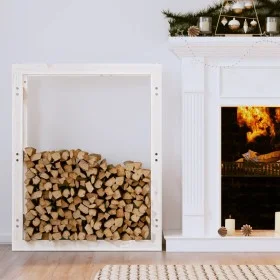 Firewood rack solid white pine wood 80x25x100 cm by vidaXL, Accessories for bags and firewood holders - Ref: Foro24-822418, P...