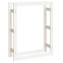 Estante para leña madera maciza de pino blanco 80x25x100 cm de vidaXL, Accesorios para bolsas y soportes de leña - Ref: Foro2...