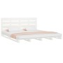 Estructura de cama sin colchón madera de pino blanca 140x190 cm