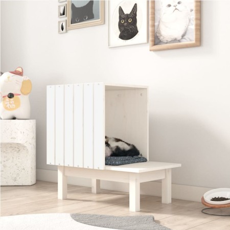 Solid white pine wood cat house 60x36x60 cm by vidaXL, Cat furniture - Ref: Foro24-822453, Price: 53,03 €, Discount: %