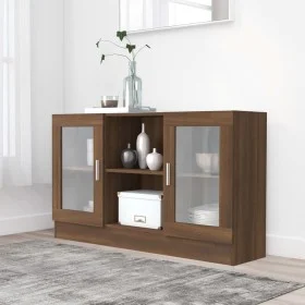 Oak brown plywood showcase 120x30.5x70 cm by vidaXL, Sideboards - Ref: Foro24-815629, Price: 95,43 €, Discount: %