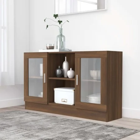 Vitrina madera contrachapada roble marrón 120x30,5x70 cm de vidaXL, Aparadores - Ref: Foro24-815629, Precio: 95,42 €, Descuen...