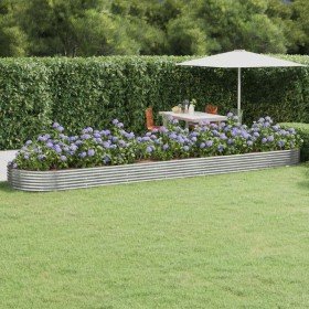 Jardinera arriate acero galvanizado plata 600x140x36 cm en Maceteros y jardineras | Comprar online en Foro24