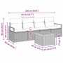 Conjunto de sofá de jardín con cojín 5 pcs Beige Poliratán