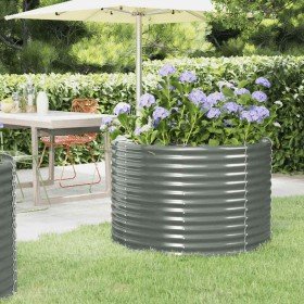 Jardinera arriate acero galvanizado gris 100x100x68 cm