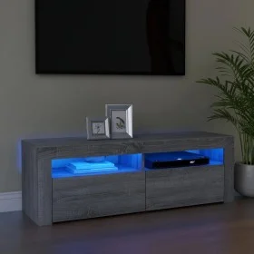 TV stand with LED lights in Sonoma gray color, 120x35x40 cm. by vidaXL, TV Furniture - Ref: Foro24-815688, Price: 73,89 €, Di...