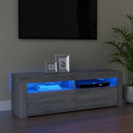 TV-Ständer mit grauen LED-Leuchten Sonoma 120x35x40 cm von vidaXL, TV-Möbel - Ref: Foro24-815688, Preis: 74,86 €, Rabatt: %