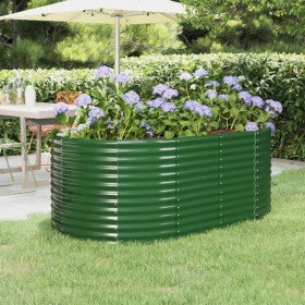 Jardinera arriate acero galvanizado verde 175x100x68 cm en Maceteros y jardineras | Comprar online en Foro24