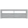 Mueble de TV con luces LED gris Sonoma 120x35x40 cm de vidaXL, Muebles TV - Ref: Foro24-815688, Precio: 73,89 €, Descuento: %