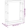 Kaminholzregal aus massivem Kiefernholz grau 80x25x100 cm von vidaXL, Zubehör für Taschen und Brennholzhalter - Ref: Foro24-8...