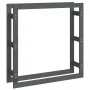 Kaminholzregal aus massivem, grauem Kiefernholz, 100 x 25 x 100 cm von vidaXL, Zubehör für Taschen und Brennholzhalter - Ref:...