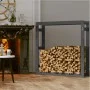 Kaminholzregal aus massivem, grauem Kiefernholz, 100 x 25 x 100 cm von vidaXL, Zubehör für Taschen und Brennholzhalter - Ref:...