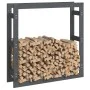Kaminholzregal aus massivem, grauem Kiefernholz, 100 x 25 x 100 cm von vidaXL, Zubehör für Taschen und Brennholzhalter - Ref:...