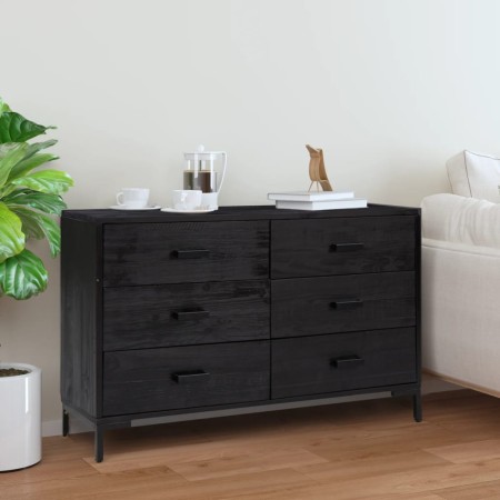 Sideboard aus massivem schwarzem Kiefernholz, 110 x 35 x 70 cm von vidaXL, Sideboards - Ref: Foro24-349922, Preis: 282,86 €, ...