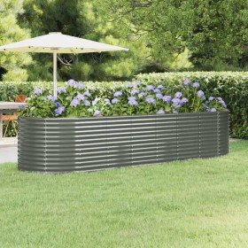Jardinera arriate acero galvanizado gris 322x100x68 cm Jardinera arriate acero galvanizado gris 322x100x68 cm