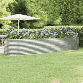 Jardinera arriate acero galvanizado plata 396x100x68 cm Jardinera arriate acero galvanizado plata 396x100x68 cm