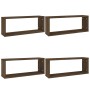 Cubic wall shelves 4 pcs brown oak wood 60x15x23 cm by vidaXL, Shelves and shelves - Ref: Foro24-815931, Price: 43,11 €, Disc...