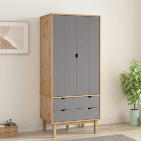 OTTA solid pine wood brown and gray wardrobe 76.5x53x172 cm by vidaXL, Wardrobes - Ref: Foro24-348589, Price: 246,55 €, Disco...