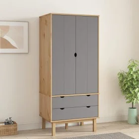 OTTA solid pine wood brown and gray wardrobe 76.5x53x172 cm by vidaXL, Wardrobes - Ref: Foro24-348589, Price: 243,71 €, Disco...