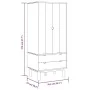 OTTA Kleiderschrank aus massivem Kiefernholz in Braun und Grau, 76,5 x 53 x 172 cm von vidaXL, Kleiderschränke - Ref: Foro24-...