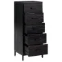 Massive Kiefer Kommode schwarz 42x35x110 cm von vidaXL, Schubladen - Ref: Foro24-349928, Preis: 186,58 €, Rabatt: %