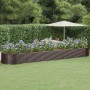 Jardinera arriate acero recubrimiento polvo marrón 584x140x68cm