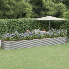 Jardinera arriate acero recubrimiento polvo plata 584x140x68 cm Jardinera arriate acero recubrimiento polvo plata 584x140x68 cm
