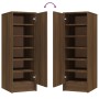 Mueble zapatero madera contrachapada roble marrón 32x35x92 cm